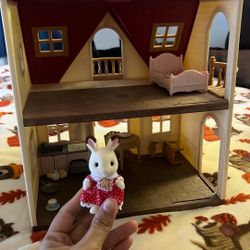 Calico Critters Red Roof Cozy Cottage Playset With Figure 