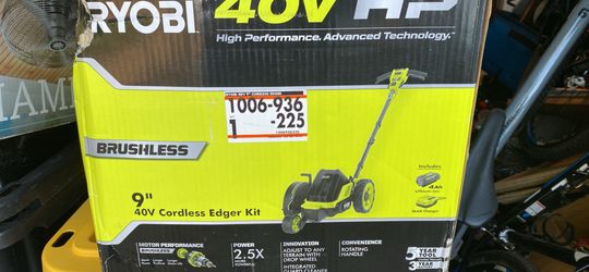 Brand new 40v  Ryobi edger kit battery and charger