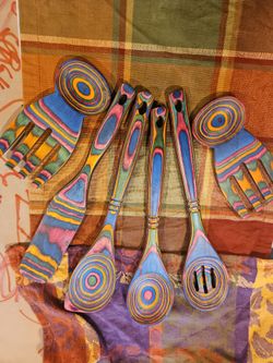 Teak wood cooking utensils