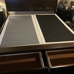 Cal King Bed With 2 Storage Drawers And 2 Box springs