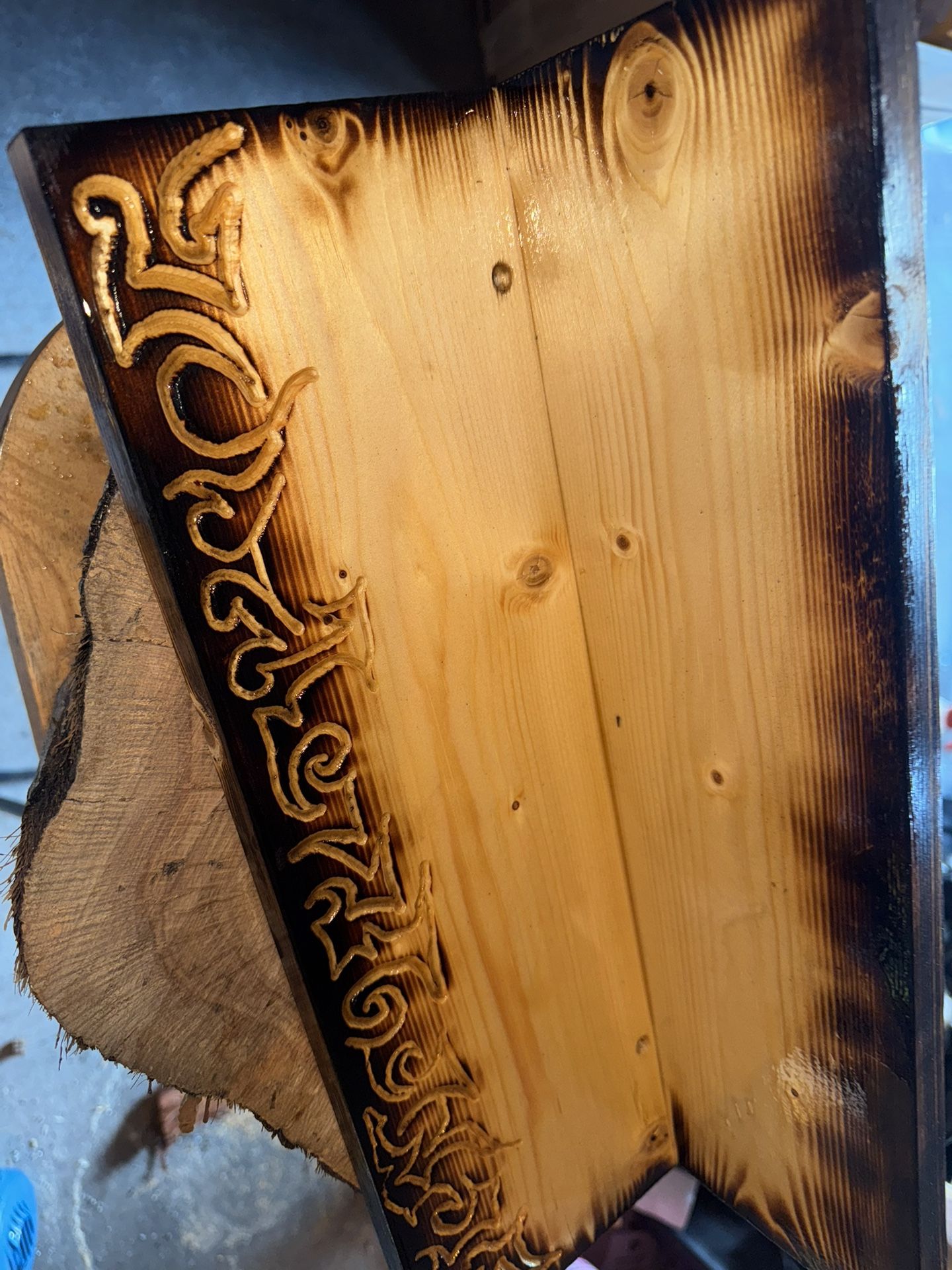 Handmade Wooden Shelfs with Hand Designed Carving