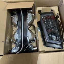 DNA Motoring Smoked Lens Clear Corner Headlights 4 Piece Set HL-0494P-G-BKSM DNA Motoring HL-OH-SIE994P-BK-SM-CL1 Smoked Lens Clear Corner Headlights 