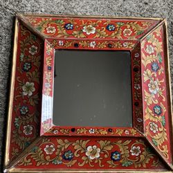 Vintage Peruvian Square Hanging Mirror