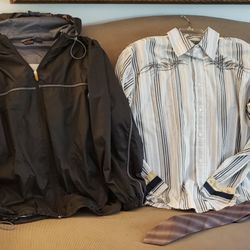 Mens Clothes, Mens Jacket ,Windbreaker, Shirt Size XXL 