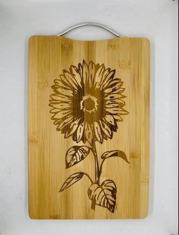 Sunflower Laser Engraved Bamboo  Cutting Board 