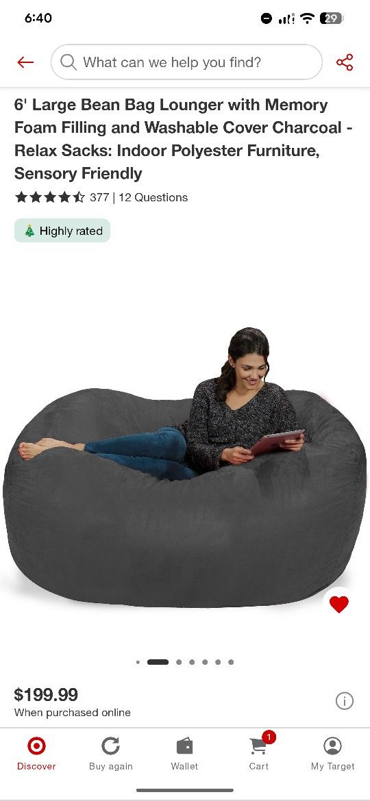 6ft Giant Bean Bag Chair