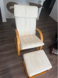 IKEA aPOÄNG Armchair & Matching Ottoman / Footstool Set