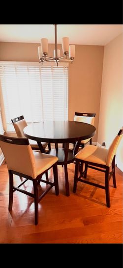 Bar Height Wood table with 4 chairs