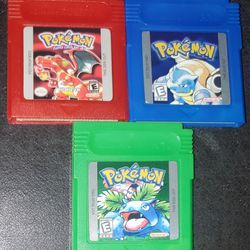 Pokemon Red Blue Green Game Cartridge Gameboy Color 