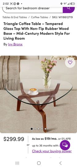 Glass coffee table