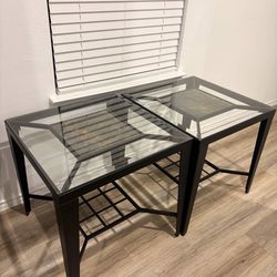 Glass top side tables & tv stand