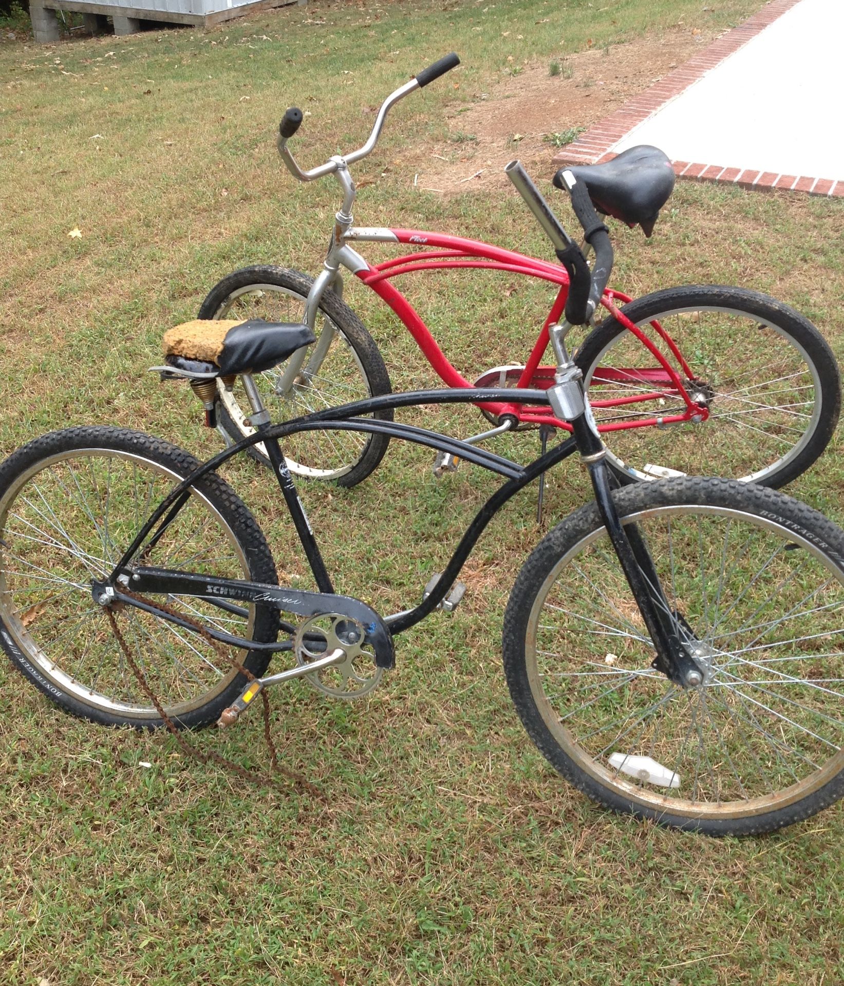 Two old school schwinn bikes