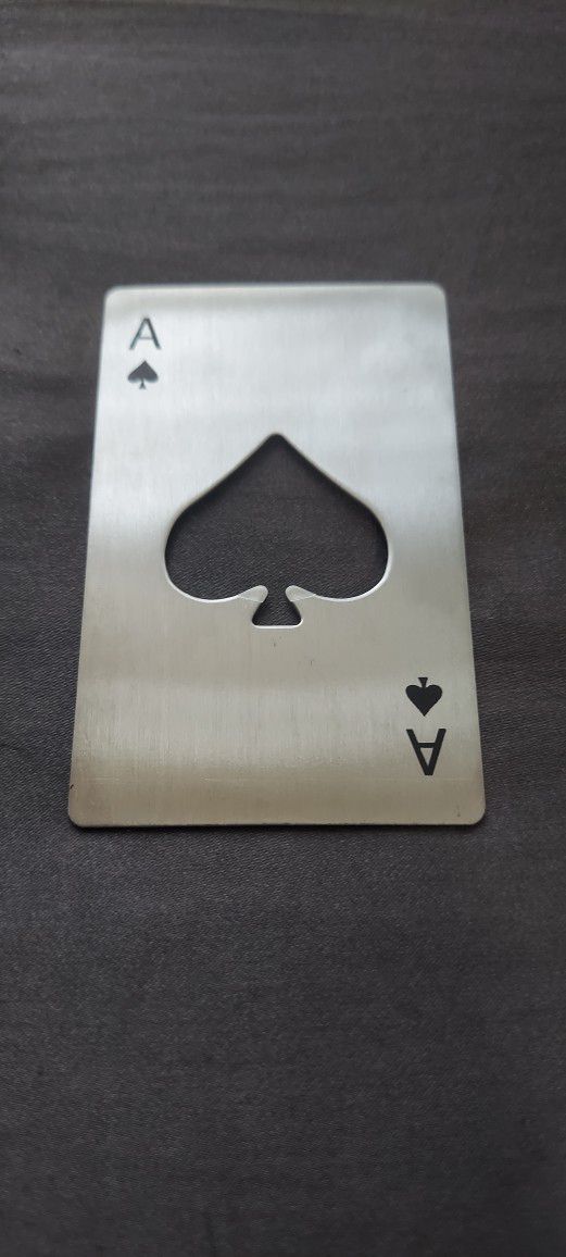 Bottle opener "Ace of Spades" card, stainless steel, Father's Day gift/present