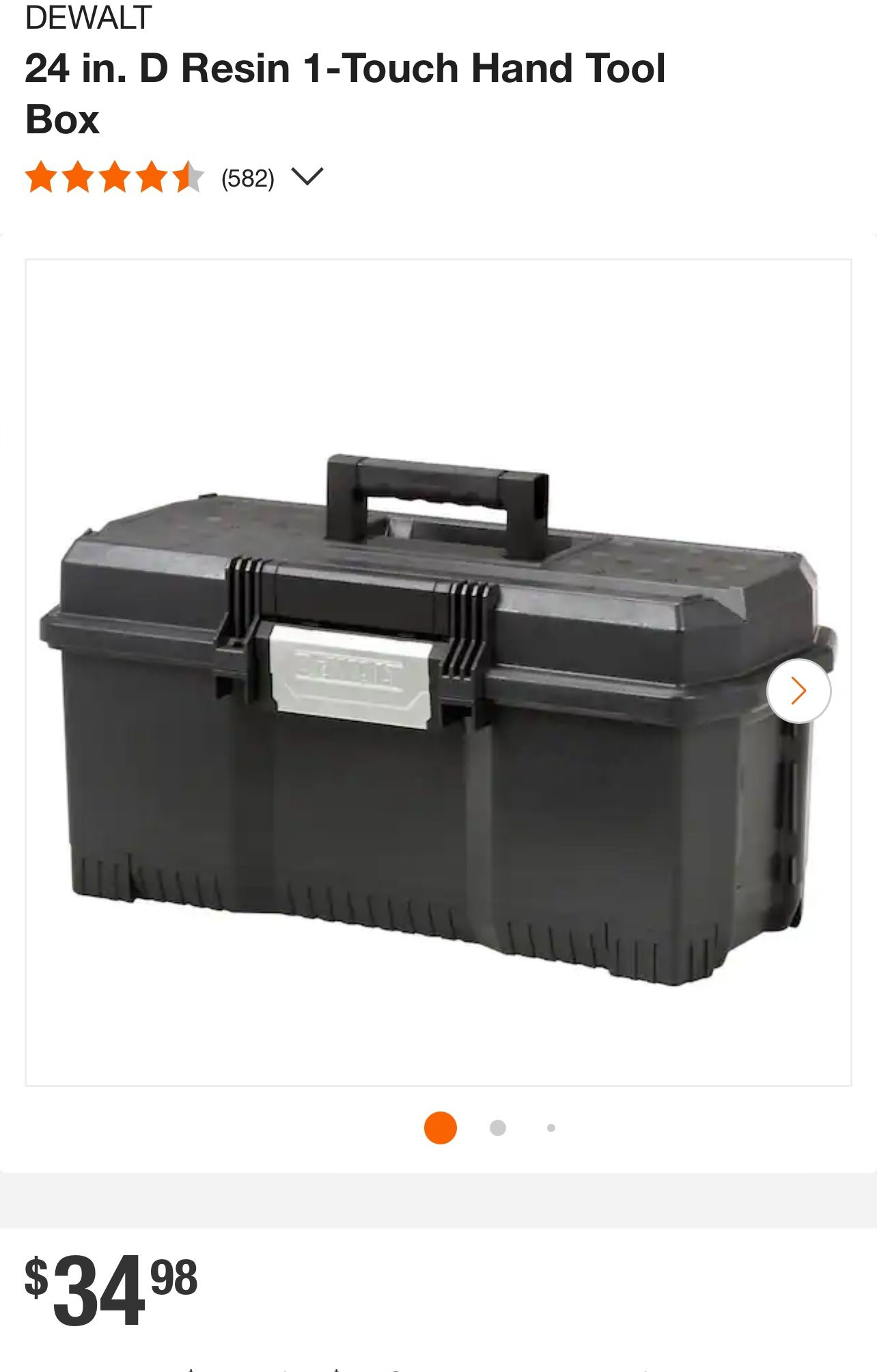 DEWALT 24 in. D Resin 1-Touch Hand Tool Box