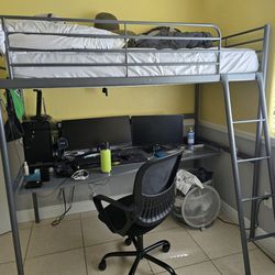 Twin bunk with desk under
