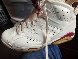 Air Jordan 6 White Maroon Sneakers