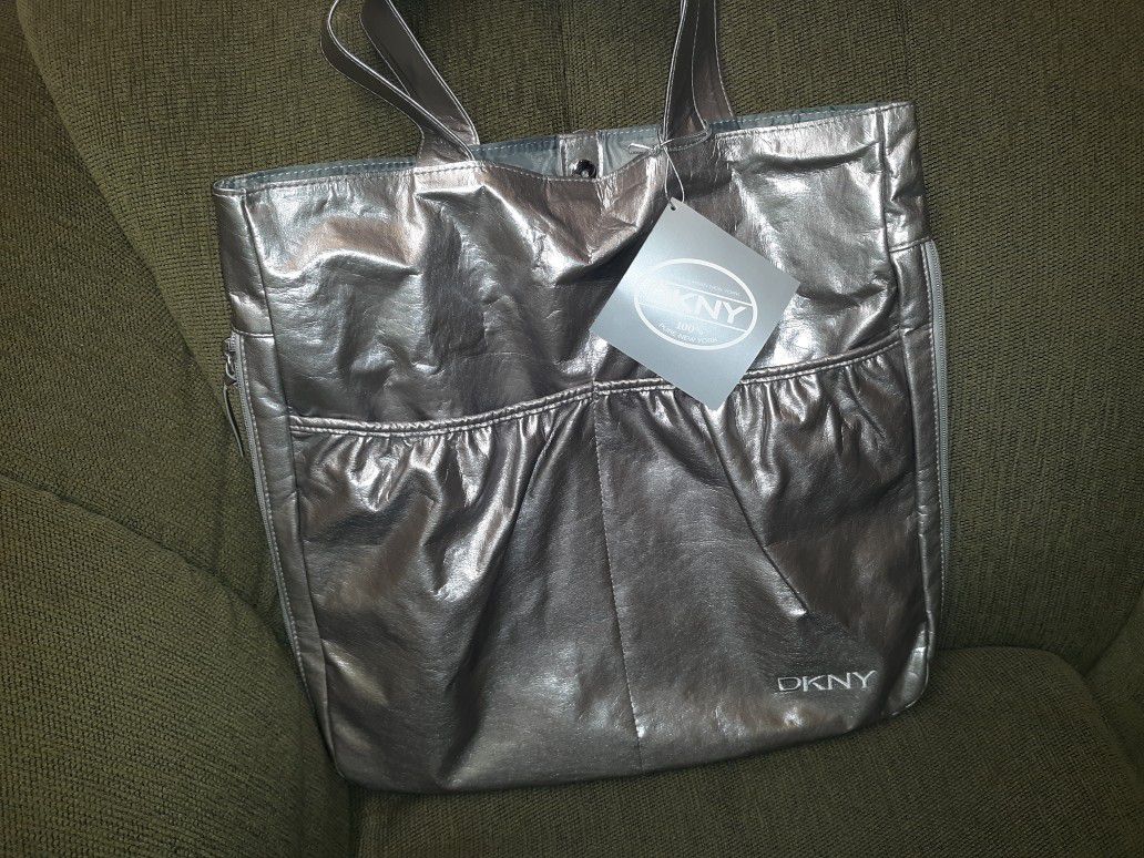 New DKNY Donna Karan Silver Tote Bag limited edition