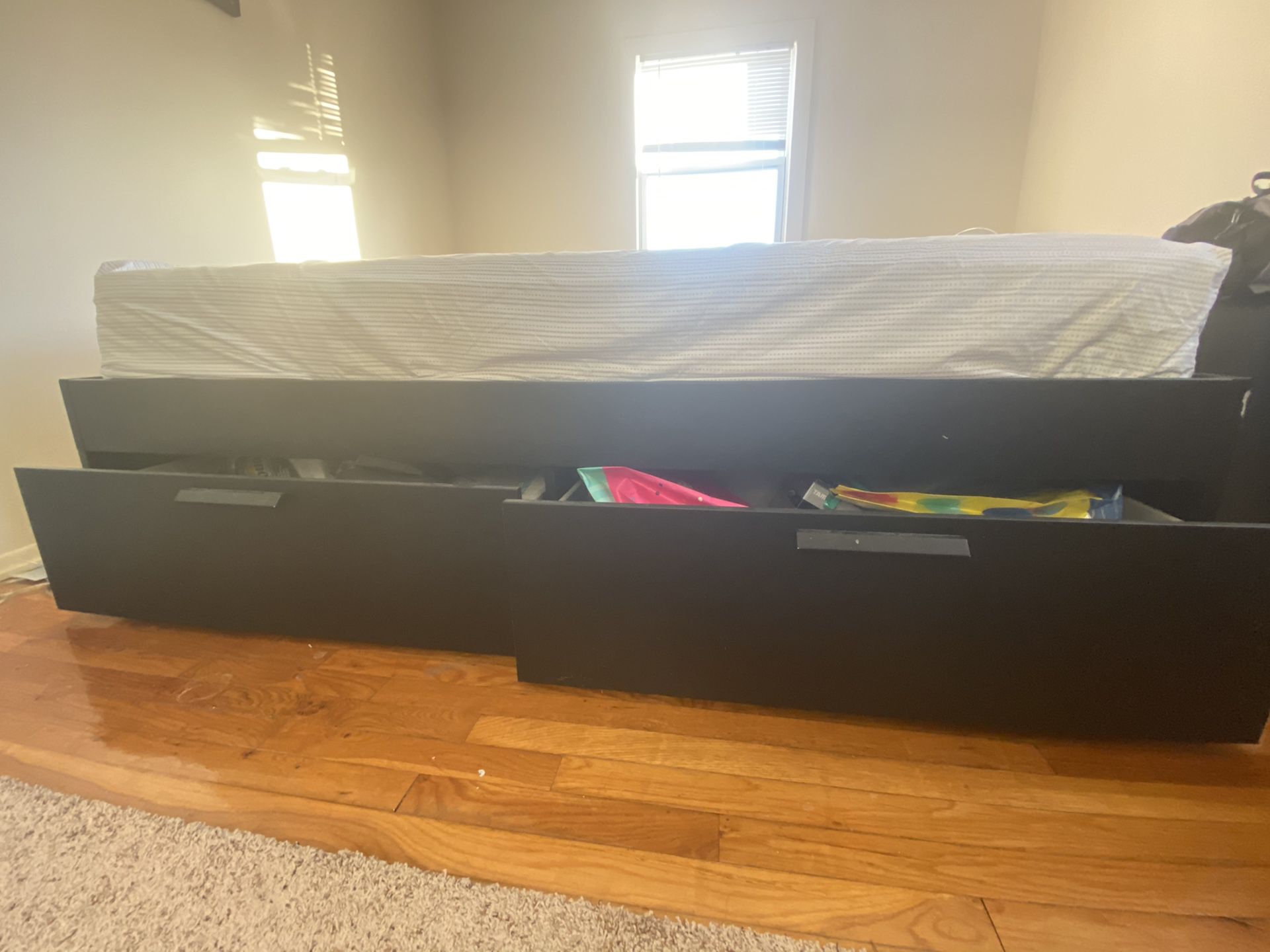 IKEA bed frame with storage (Queen)