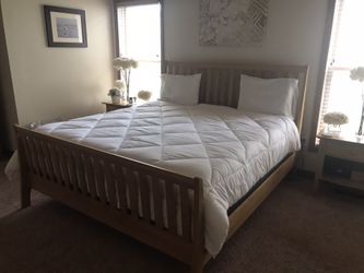 Wooden king size bed frame