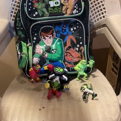 Ben 10Backpack With Toys And Watch