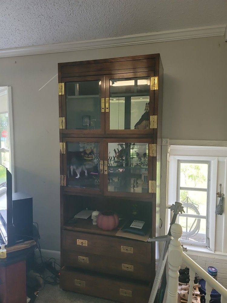 Henredon Campaign 1970's Display Cases