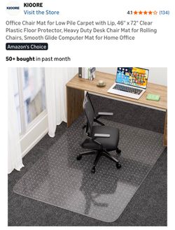 Mat for desk chair for carpeted floor