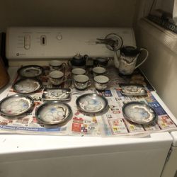 18 Piece Japón Moriage Dragón Tea Set 