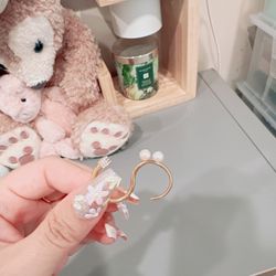 Vita Fede Double Open Band Ring with Pearl and Crystal Accents