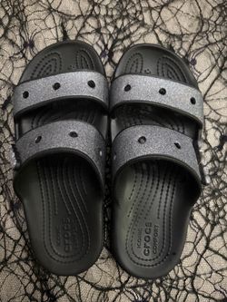 Crocs Classic Glitter Sandal Slides Black