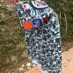 BAPE Big ABC Camo Shark Full Zip Hoodie Blue