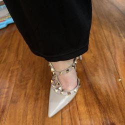 Valentino Nude Rock Stud High Heel Pumps 