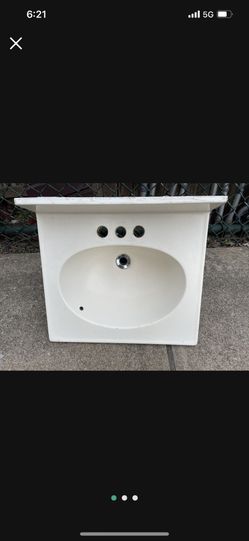 Bathroom Sink - Cream/Beige Color 18 3/4'x 17 3/4"