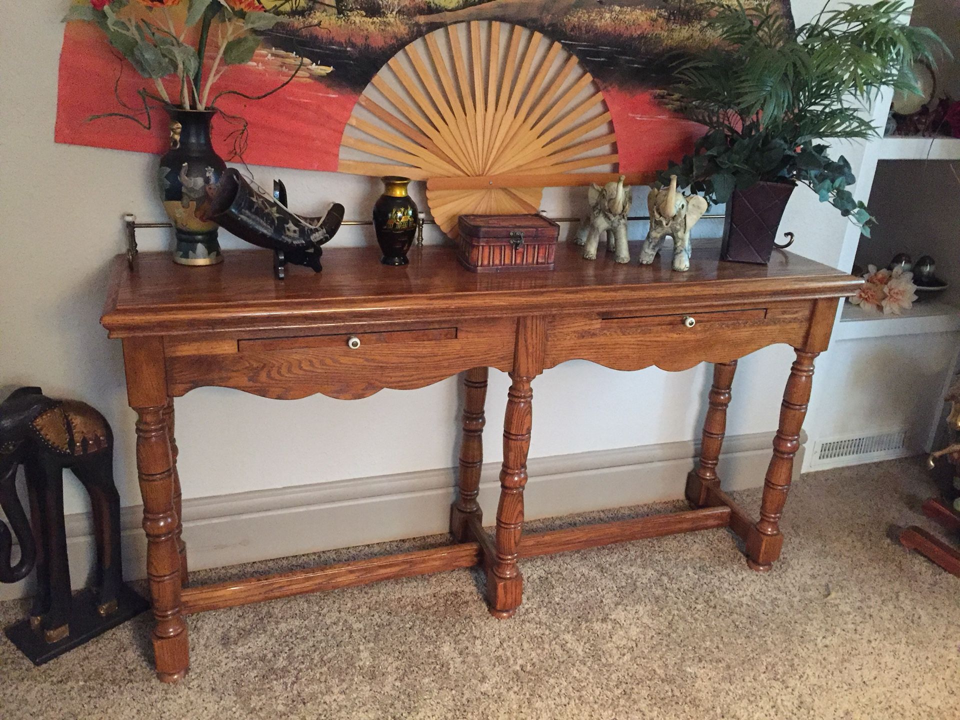 Vintage oak sofa table