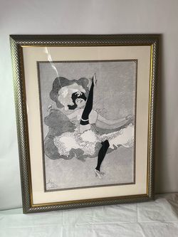Framed Vintage French Cabaret Art Print – "Le Chahut" by Georges Sauveur Maury