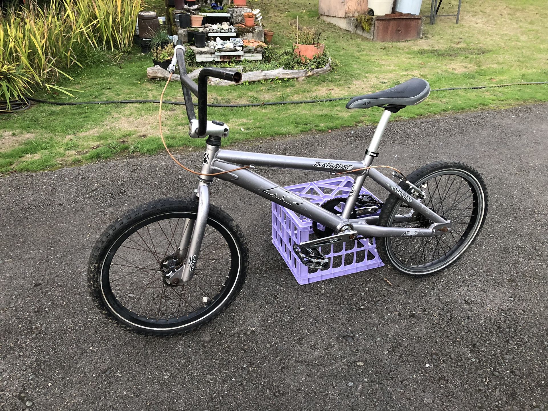 K2 Silver Maintime Pro-20 Race BMX!! With New Seat And Full-face Helmet!!