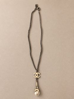 Chanel CC Eiffel Tower Pearl Drop Necklace