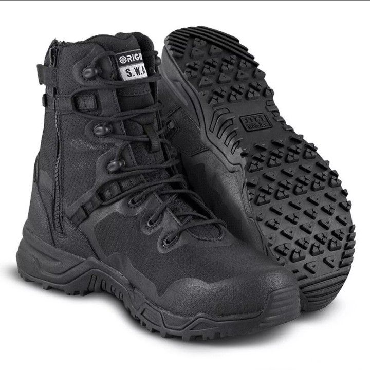 Original SWAT Alpha Fury Mens 10.5" Wide Side Zip Black Boots 177501