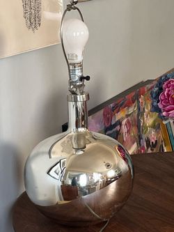 Chrome Lamp - 10" diameter - 13" to bottom of harp - no shade