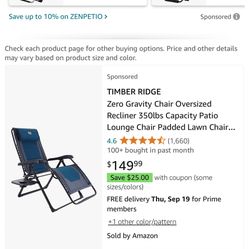 Timber Ridge Zero Gravity Chair