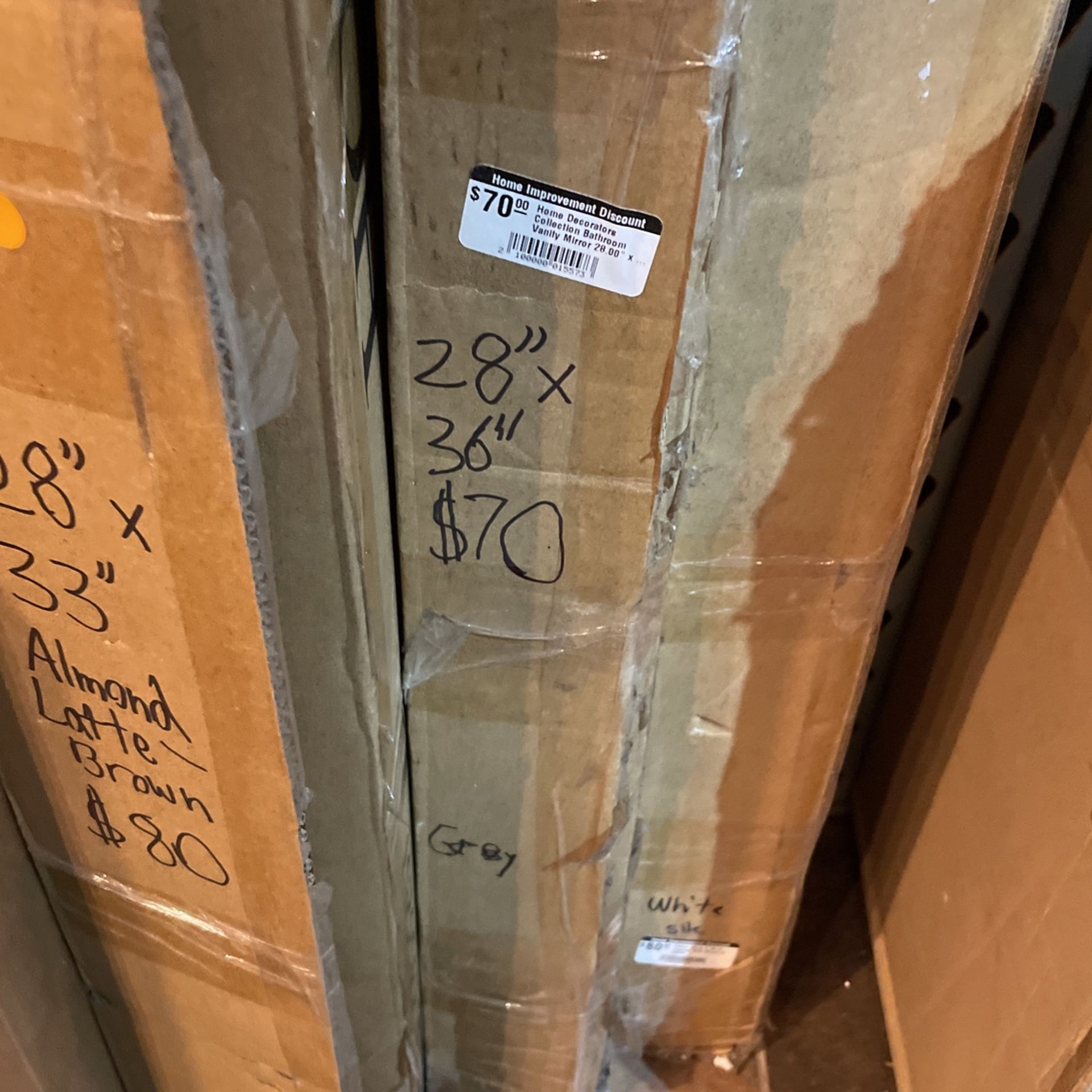 Home Decorators Collection Mayfield Framed Rectangular Bathroom Vanity Mirror in American Gray Mirrors