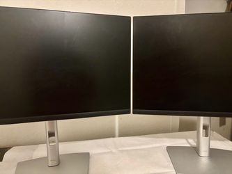x2 standard Dell monitors, raiseable arm length