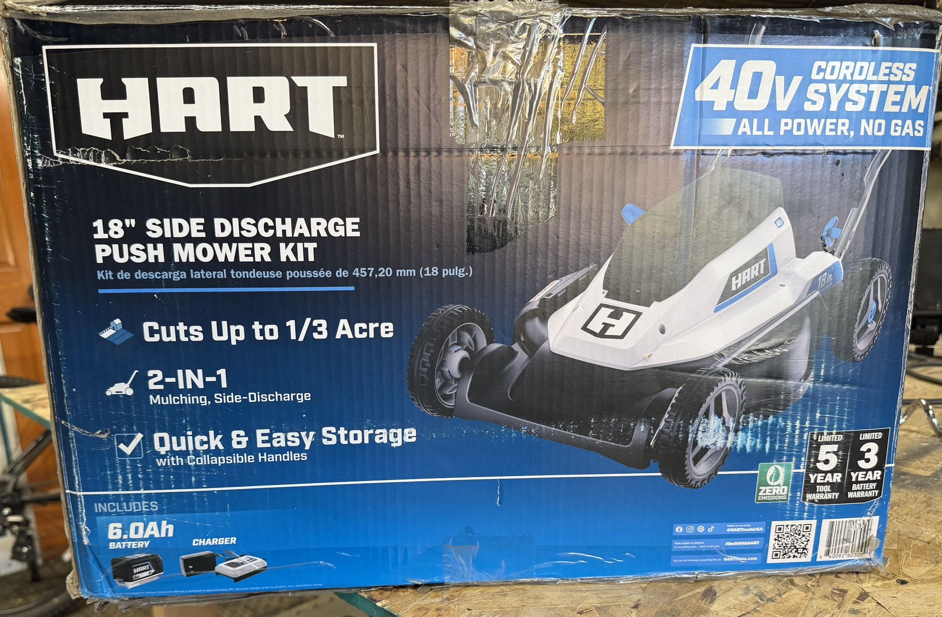 New in Box Battery Powered Lawn Mower 