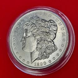 1890 CC MORGAN SILVER DOLLAR 