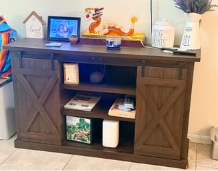 Dark Brown Wood TV Stand