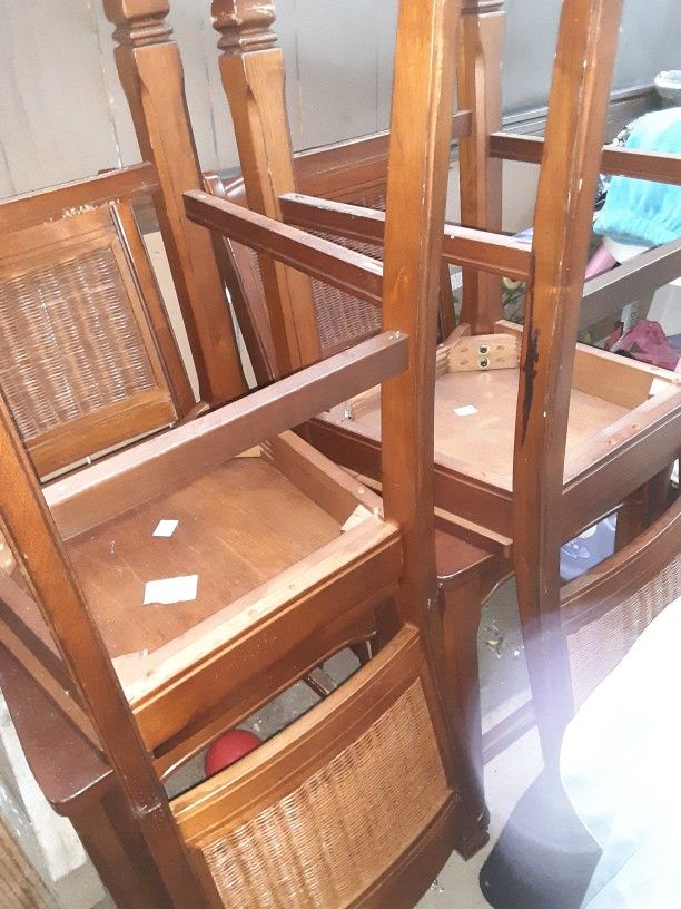 4 wooden chairs