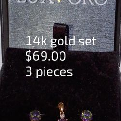 14k Gold Mystic Topaz Set.
