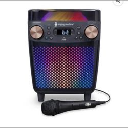 New Singing Karaoke  Machine Portable Bluetooth® system + Light  Show,  One microphone included  Great for birthday or Christmas gift   Serious buyers