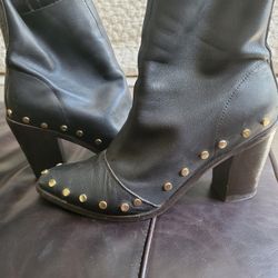 Leather Studded Boots