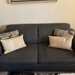 Black Patterned Fabric Sofa Bed