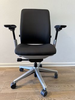 Steelcase Amia Office Chair In Black With Platinum frame